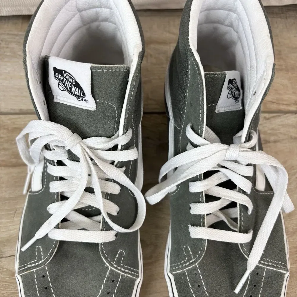 Vans Sk8 Hi Forest Green Suede HT Sneakers Skateboard Mens Sz 8 Athletic Preppy
